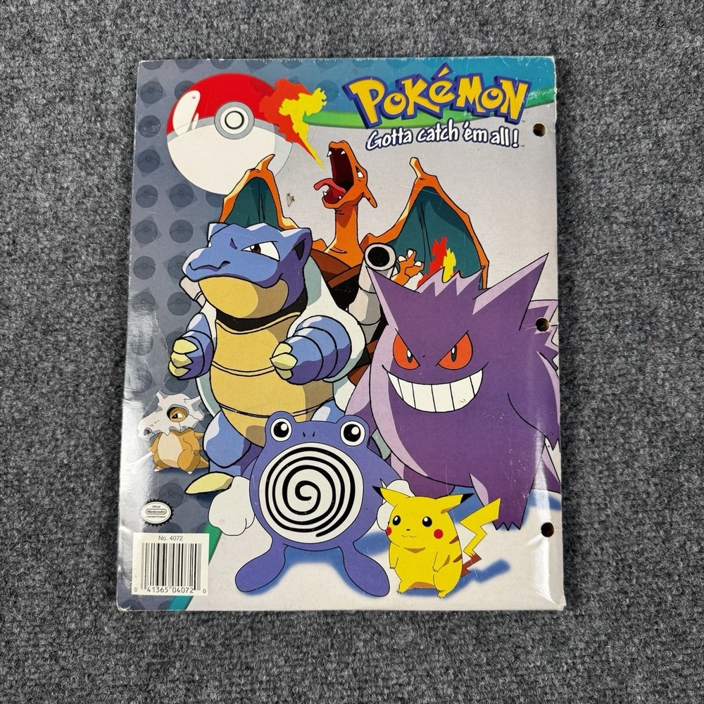 Pokemon Vintage 2 pocket Folder Portfolio Pikachu Charzard 1998